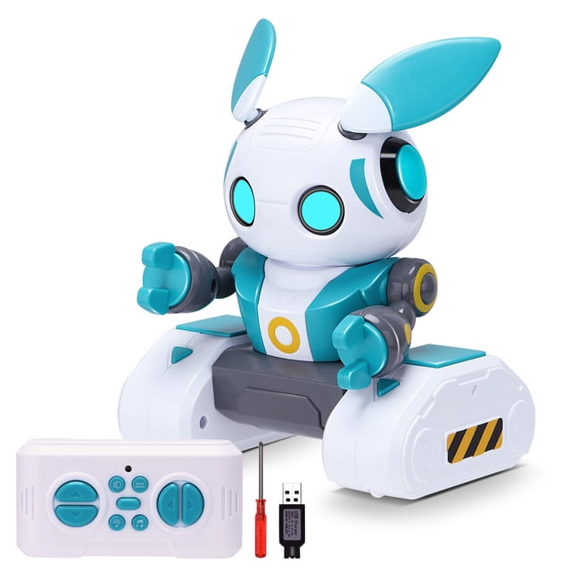 Bwiyojiz Jouets Éducatifs Robot RC Télécommandé Intelligent, Cadeaux pour Lui, Blanc