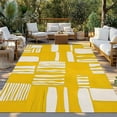 thumbnail image 3 of Fsddascl Yellow White Abstract Outdoor Rug for Patio/Deck/Porch, Non-Slip Large Area Rug 4 x 6 Ft, Modern Abstract Art Indoor Outdoor Rugs Washable Area Rugs, Reversible Camping Rug Carpet Runner, 3 of 5