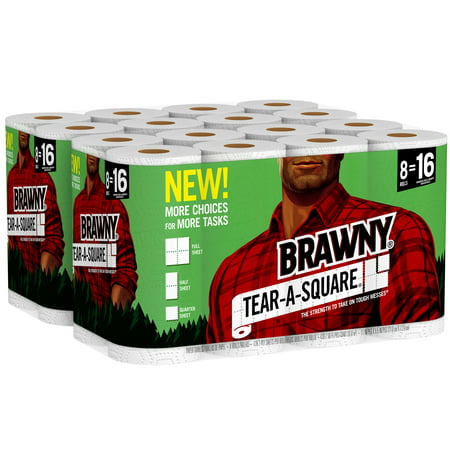 Brawny Tear-A-Square Paper Towels, 16 Double