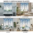 thumbnail image 3 of Spring Blue Floral Swag Curtains for Kitchen/Bedroom/Living Room, Farmhouse Weeping Floral Leaves Wood Scalloped Curtains 63 Inch Long, Window Swag Topper Curtains Valances 2 Panels Set 36"x63", 3 of 8