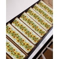 thumbnail image 3 of Sunflower Stair Treads for Wooden Steps Indoor Runner Rug Carpet, Country Botanical Yellow Green Floral Leaf 4 Pieces Peel and Stick Staircase Step Treads Covers Washable Throw Door Mats, 30"x8", 3 of 5