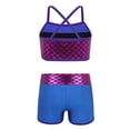 thumbnail image 2 of DPOIS Kids Girls 2 Piece Mermaid Scales Ballet Dance Sports Bra Crop Top with Shorts Blue 6, 2 of 7