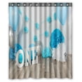 thumbnail image 1 of ABPHQTO Gourmet Cake Blue Balloons Cake Smash First Year Concept Cortina de ducha de poliéster impermeable y ganchos 150x180 cm, 1 of 1