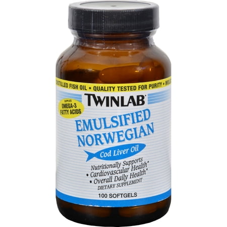 Twinlab Emulsified Norwegian Cod Liver Oil Liquid, Orange, 12 Fl Oz