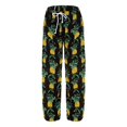 thumbnail image 4 of YIFUNIN Women's Printed Cotton Linen Wide Leg Pants with Pockets, Casual Flowy Trousers for Bohemian Style, Lightweight Summer Wear,Yellow L, 4 of 6