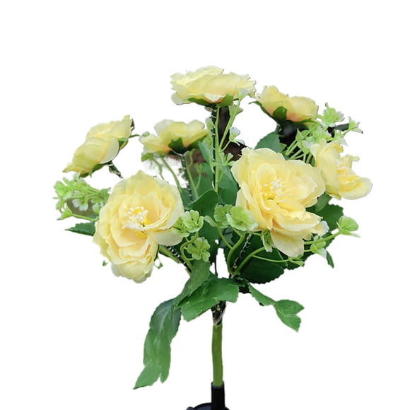 Billuyoard Luces de flores alimentadas por energía Solar, luces decorativas para césped al aire libre, luz Solar para césped de rosas, luz para Iluminación y accesorios amarillo