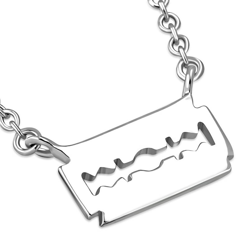 Minimalist Razor Blade Pendant Necklace