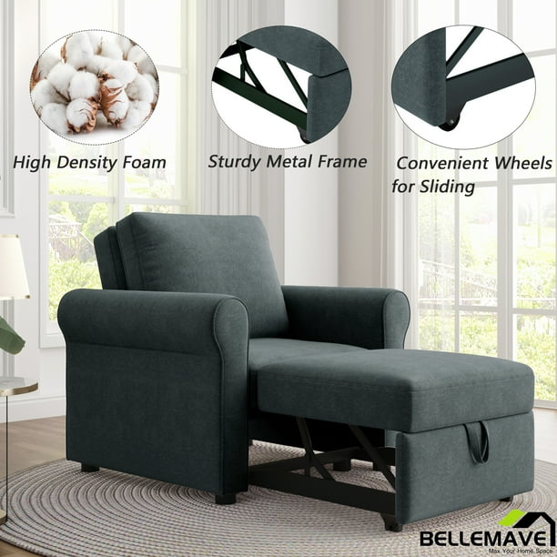 Bellemave 3in1 Sofa Bed Chair,Convertible Sleeper Chair Bed,Adjust