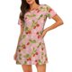 thumbnail image 1 of Fotbe Strawberry Floral Bata de Dormir para Mujer con Estampado, Camisón de Algodón de Manga Corta, Ropa de Dormir Casual, 1 of 6