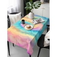 thumbnail image 6 of Colorful Tie Dye Table Cloth, Rainbow Ombre Abstract Pattern Art Waterproof Tablecloth for Rectangle Tables, Reusable Washable Fabric Table Cover for Restaurant Kitchen Dining Tables 54"x108", 6 of 6
