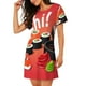 thumbnail image 2 of Fotbe Sushi Bata de Dormir para Mujer con Estampado, Camisón de Algodón de Manga Corta, Ropa de Dormir Casual, 2 of 6