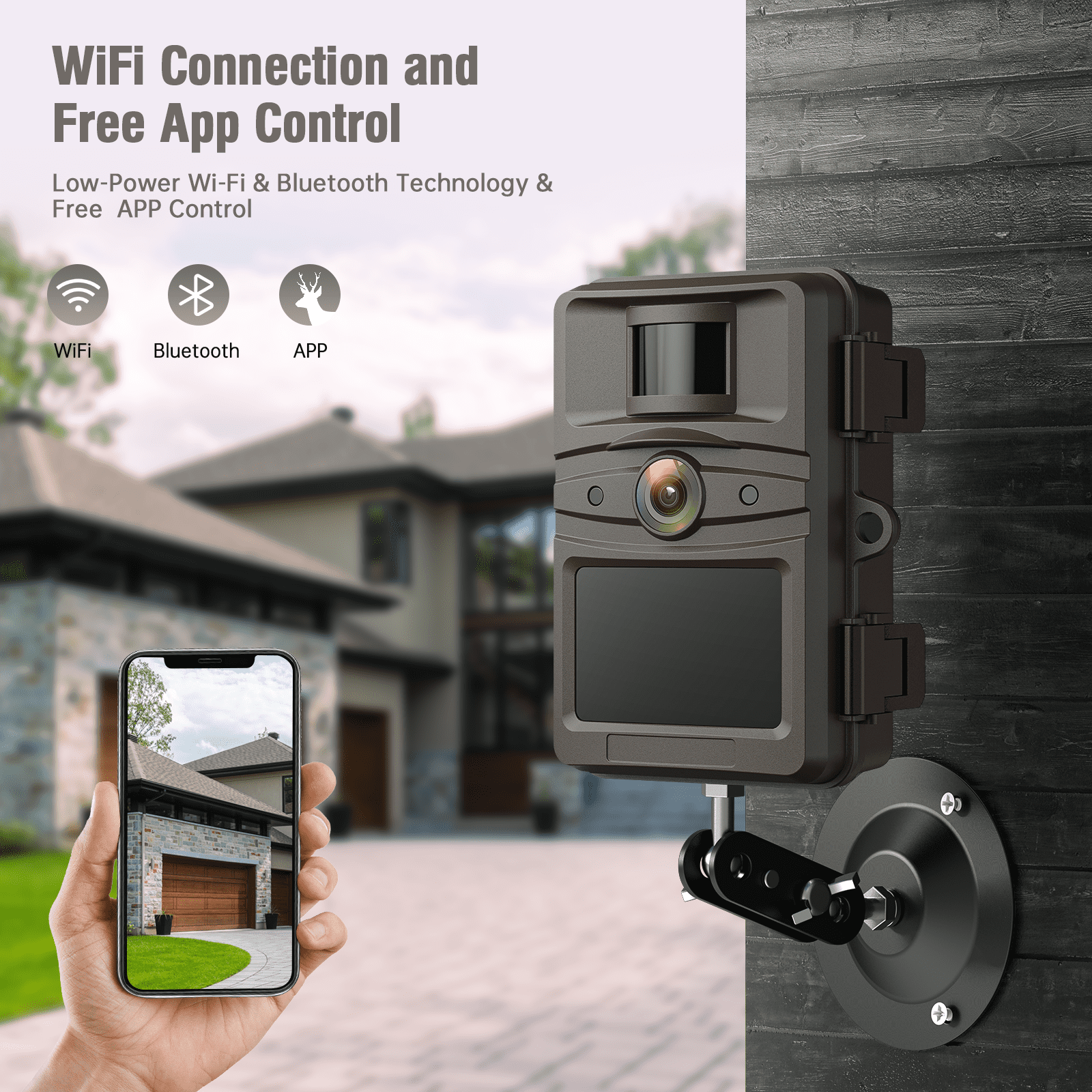 CAMPARK WiFi Trail Camera 4K 32MP Game Deer Cameras with Night Vision Waterproof Motion Activated Hunting Wildlife Cam for Wildlife Monitoring