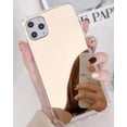 thumbnail image 1 of iPhone 13 PRO, Cool Mirror Phone Case. Slim, Sleek, Stylish Reflective Makeup Mirror Case for iPhone. Hard TPU PC Shockproof Back Cover. (Gold) Gold -, 1 of 8