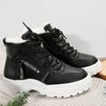 thumbnail image 4 of XIMIN Women's Chunky White Sneakers Plus Velvet New Versatile Warm High Top Boots Korean Style Winter Boots with Waterproof Artificial Leather and Fleece Lining Shoes, 4 of 7