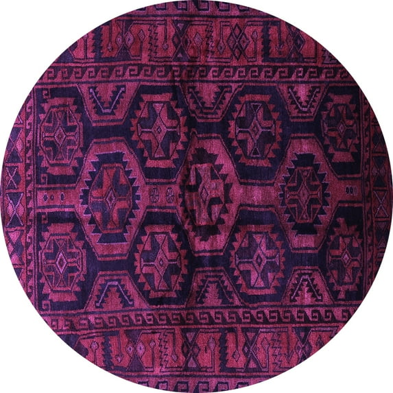 Ahgly Company Indoor Round Persian Purple Traditional Area Rugs, 7' Round