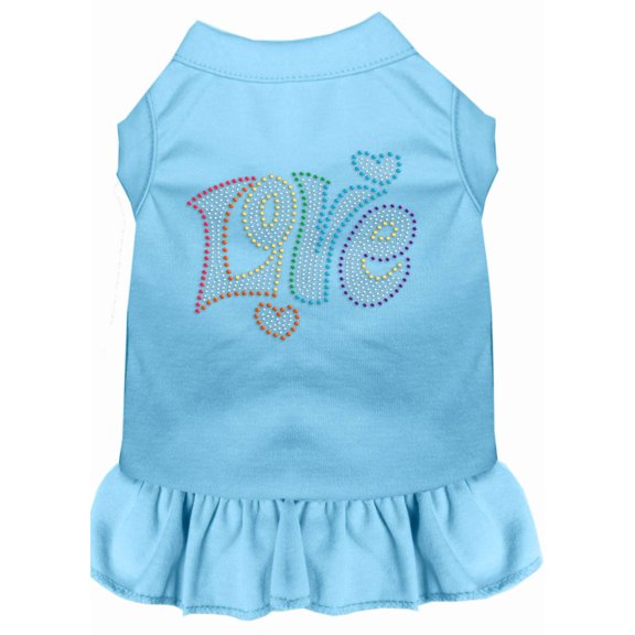 Rhinestone Pet Dog Cat Dress Rhinestone, "Technicolor Love"