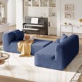 thumbnail image 6 of Harper & Bright Designs Convertible Modular Sectional Sofa L Shaped Reversible Couch Chenille Sleeper Combination Sofa for Living Room, Blue(No Metal Frame, Foam + Pocket spring Fill), 6 of 19
