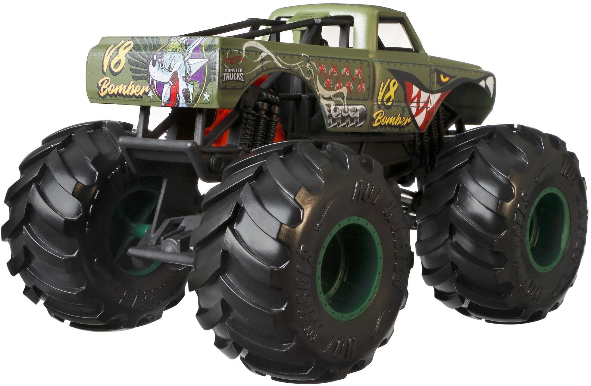 Hot Wheels Monster Trucks Bomber, 1:24 Scale for Kids Age 3, 4, 5, 6, 7, &  8 Years Old Great Gift Toy Trucks Large Scales