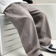thumbnail image 5 of GXWEA Boys Jeans Boys Grey Washed Wide Leg Jeans Kids Loose Straight Denim Pants Spring Casual Outfit（Coffee,5-6 Years）, 5 of 9