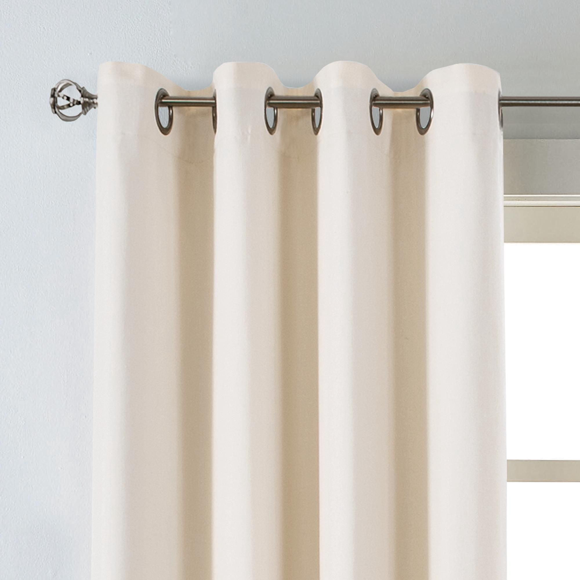 Eclipse Hadley 100% Blackout Curtain Panel, Linen Blend Grommet Window Curtain, 1 Panel, 50 In Wide x 84 In Long, Ivory