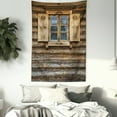 thumbnail image 3 of Shutters Tapestry, Windows with Shutters Patterned on the Wall of the Old Wooden House Cottage Print, Wall Hanging for Bedroom Living Room Dorm Decor, 60W X 80L Inches, Brown Beige, by Ambesonne, 3 of 5