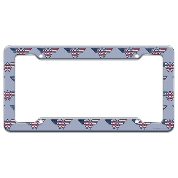Wonder Woman USA American Flag Logo License Plate Tag Frame