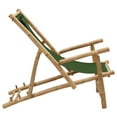 thumbnail image 2 of vidaXL Chaise Longue Bambou et Toile Verte, 2 of 5