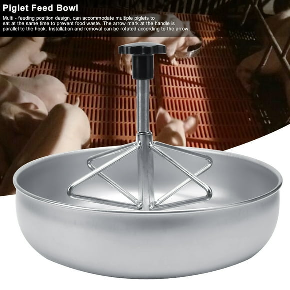 Pig Feed Trough, Piglet Feed Bowl with Plastic Groove Rod Pig Feeding Container, Feeding Equipment Dog Farm Other Animals
