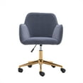 thumbnail image 2 of Modern Accent Armchair, SYNGAR Comfy Upholstered Leisure Chair with Back, Velvet Fabric Swivel Vanity Chair, Height Adjustable Office Chair, for Living Room, Bedroom, Makeup Room, Navy, D4436, 2 of 10
