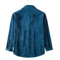 thumbnail image 3 of Goodeals Clearance Deals,Lightweight Corduroy Button Down Jacket for Men Long Sleeve Ribbed Shirts Button Down Cotton Stretch Jackets Casual Work Shirt(Dark Blue,L), 3 of 5