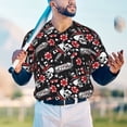 thumbnail image 6 of Daiia Vintage Skull Casino Mens Baseball Jersey Button Down Shirts Short Sleeve Sports Uniforms-3X-Large, 6 of 9