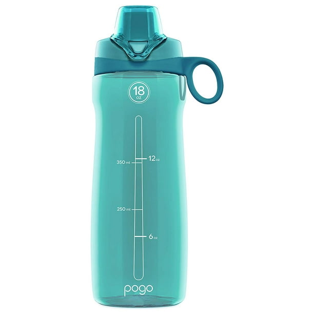 Pogo BPA-Free Plastic Water Bottle with Chug Lid, Blue Atoll, 18 oz ...