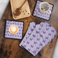 thumbnail image 5 of Purple Boston Terrier Puppy Kitchen Oven Mitt and Pot Holder Sets 4 Pcs for Baking, Cooking and Grilling, Heat Resistant Up To 392 °F, 5 of 7
