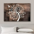 thumbnail image 3 of wall26 Canvas Print Wall Art Wood Panel Forest Tree Silhouette Bird Nature Wilderness Illustrations Modern Art Rustic Decorative Relax/Calm for Living Room, Bedroom, Office - 12"x18", 3 of 5
