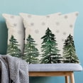 thumbnail image 2 of Christmas Pillow Covers 18x18 Inch Set of 2 Sage Green Christmas Trees Snowflakes Throw Pillowscase,Xmas Holiday Outdoor Decorative Farmhouse Winter Decor Cushion Covers for Home Sofa Bed, 2 of 7