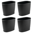 thumbnail image 2 of iDesign Small Plastic Bathroom Trash Can, 2.1 Gallon/8L. Slim Garbage Can for Bedroom, Office, 2-Pack, Black, 2 of 7