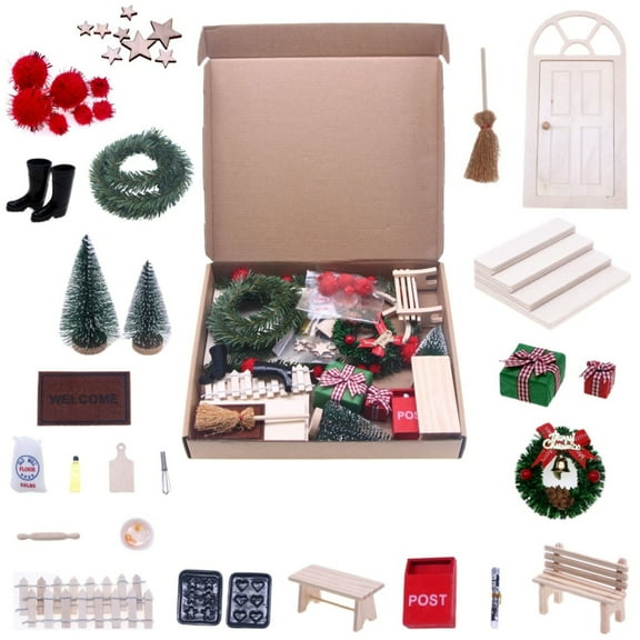 Dollhouse Miniatures Christmas Theme Bring Fun to Your Room Wood Dollhouse Christmas Accessories Perfect for Office