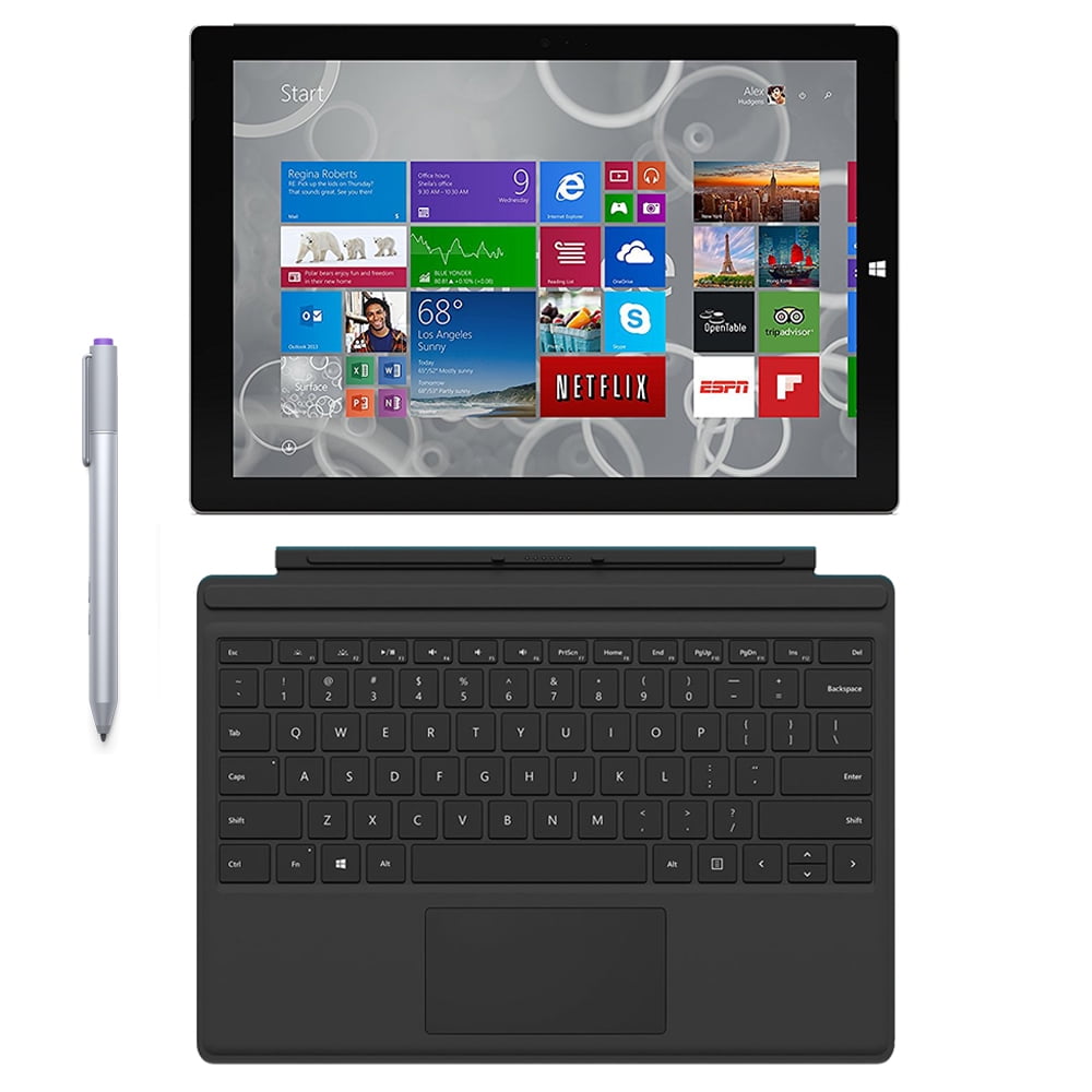 Microsoft Surface Pro 3 Tablet (12-inch, 256 GB, Intel Core i5, Windows 10)  + Microsoft Surface Type Cover (Certified Used)
