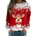 thumbnail image 1 of toraway Sweat à Capuche pour Femmes, Chandails de Noël pour Adolescentes, Manches Longues, Col Rond, Mignon Renne, Graphique, Chemises de Noël S, 1 of 4