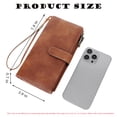 thumbnail image 2 of AlmosTen Wallets for Women PU Leather with RFID Blocking Large Capacity Credit Card Holder Ladies Phone Clutch Travel Long Purse Wristlet Wallets for Women,Brown, 2 of 10