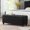 Black, variant on Upholstered Tufted Button Storage Bench, Linen Fabric Entry Bench with Spindle Wooden Legs, Bed Bench- Linen