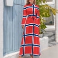 thumbnail image 4 of Vestido largo con bandera noruega, elegante vestido de fiesta para mujer 2024, vestido de verano para mujer 2024, vestido de fiesta de manga larga, 4 of 5