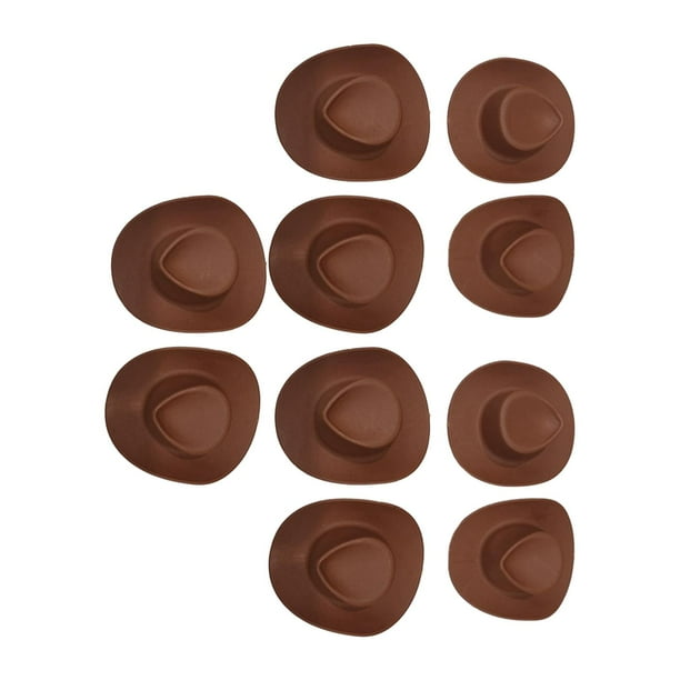 10x Miniature Cowboy Hat Western Cowboy Hats Cake Topper 1/6 Party