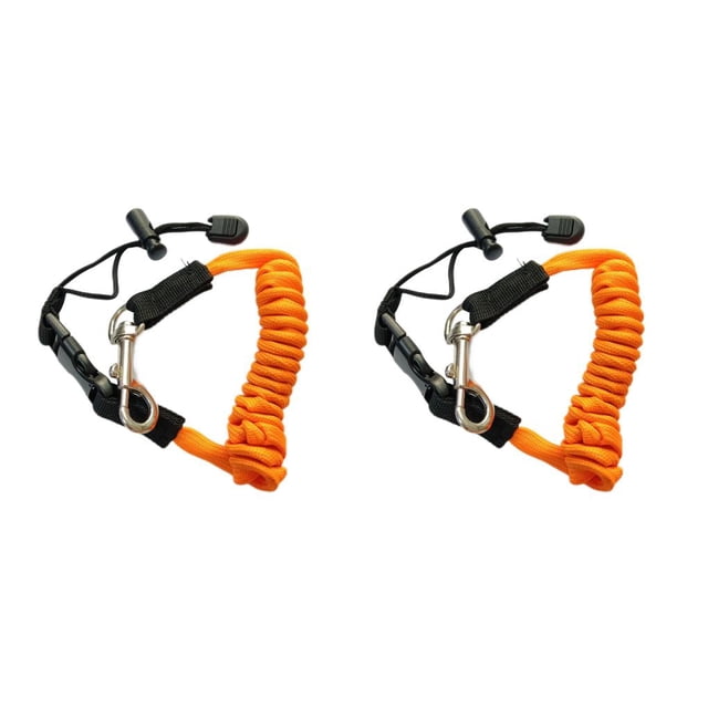 Toystoory Kayak Paddle Leash con gancho Long Fishing Rod Lanyard Outdoor Multifuncional High-Elástica Colorful Anti-Lost Rope naranja Naranja 2Conjunto