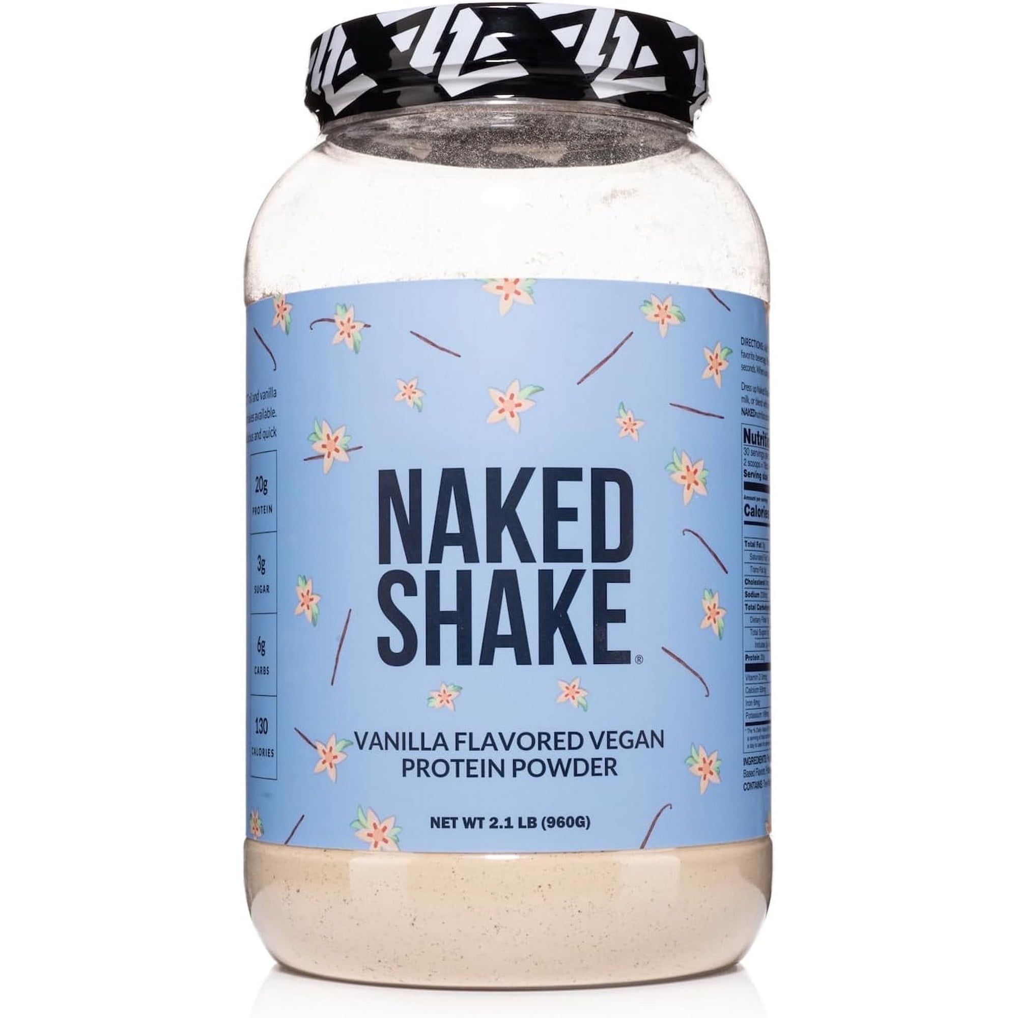 Naked Shake - Vanilla Protein Powder - Plant Based Protein Shake With Mct Oil, Gluten-Free, Soy-Free, No Gmos Or Artificial Sweeteners - 30 Servings