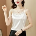 thumbnail image 2 of Beach Vacation Clothes for Women Bohemian Tops for Women Cute Tops Silk 12 Sock under Top Classic Cute Blouses Creme Bodysuit Comfort Color Bra Top 2x Crop Button Summer White 2XL, 2 of 5