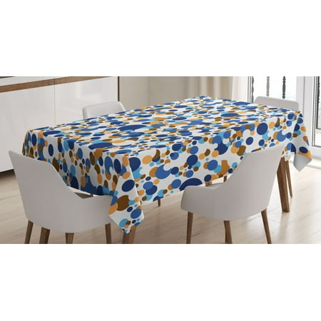

Confetti Tablecloth Abstract Circle Round in Color Bubble Retro Celebration Design Rectangular Table Cover for Dining Room Kitchen 60 X 84 Inches Navy Sky Blue Apricot Cinnamon by Ambesonne