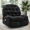 thumbnail image 1 of YSICK Oversized Power Swivel Rocker Recliner Chair with USB Ports Chenille for Living Room,Black, 1 of 7
