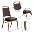 thumbnail image 3 of Flash Furniture HERCULES Series Trapezoidal Back Stacking Banquet Chair in Brown Vinyl - Gold Frame, 3 of 12