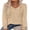Beige, variant on Womens Long Sleeve Shirts Pleated V Neck Curved Hem Fall Winter Tunic Tops Blouses Print